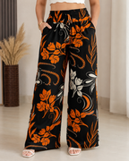 Pantalón Palazzo Estampado con Cintura Elástica