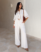 Conjunto de camisa y pantalones de lino calado®