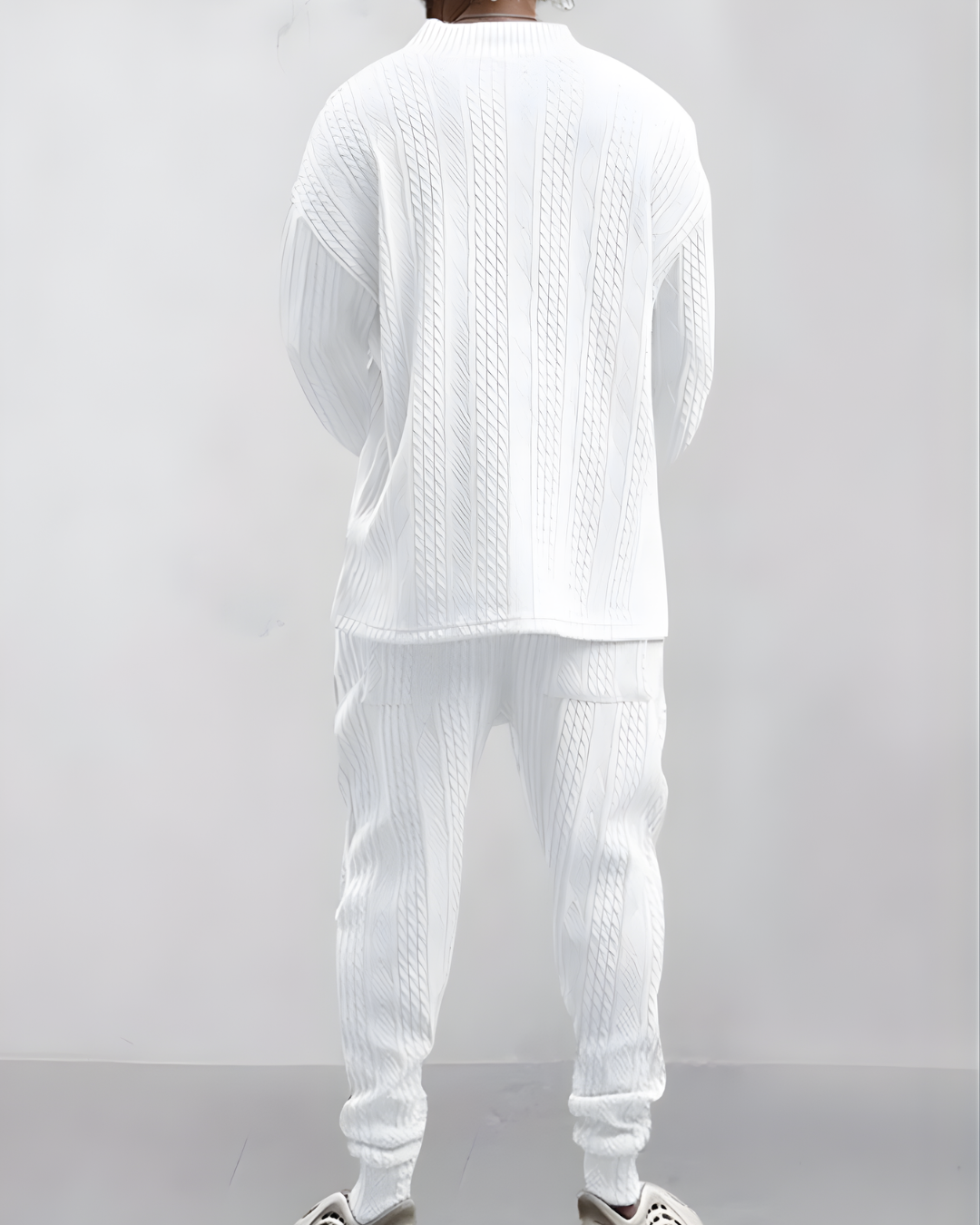 Conjunto de Dos Piezas con Textura Jacquard de Trenzado para Hombre