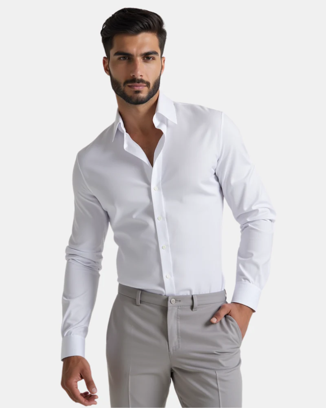 Camisa de manga larga con tejido elástico para Hombres