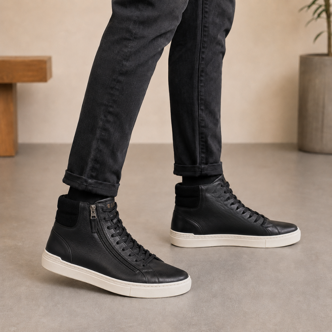Zapatillas altas de piel con cremallera®