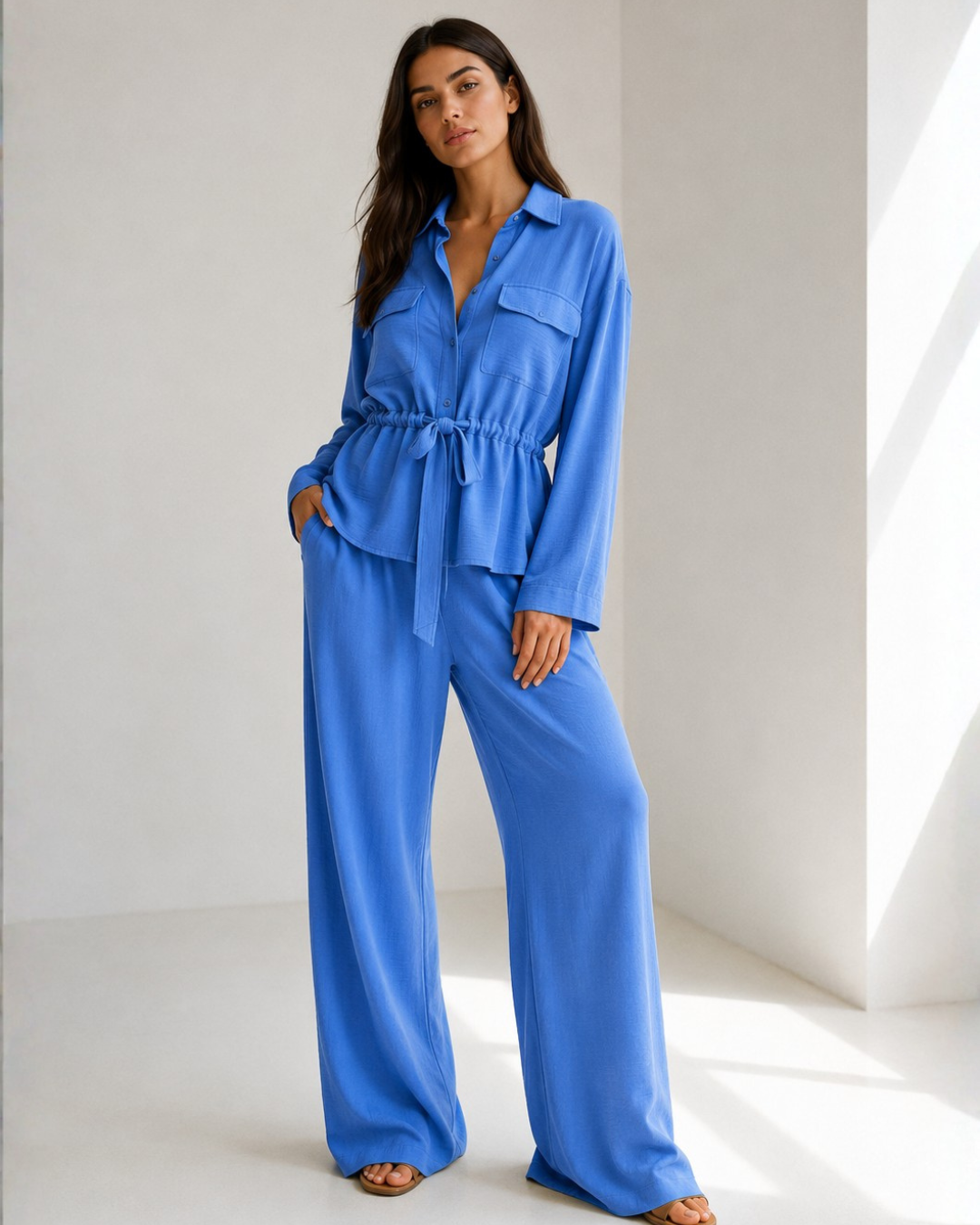 Conjunto Fluido de Blusa y Pantalón®