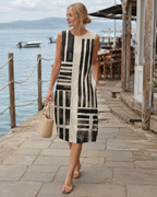 Vestido casual de algodón y lino