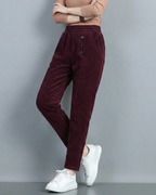 Pantalones de Terciopelo con Botones Decorativos para mujer®