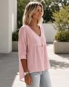Blusa boho con escote en V
