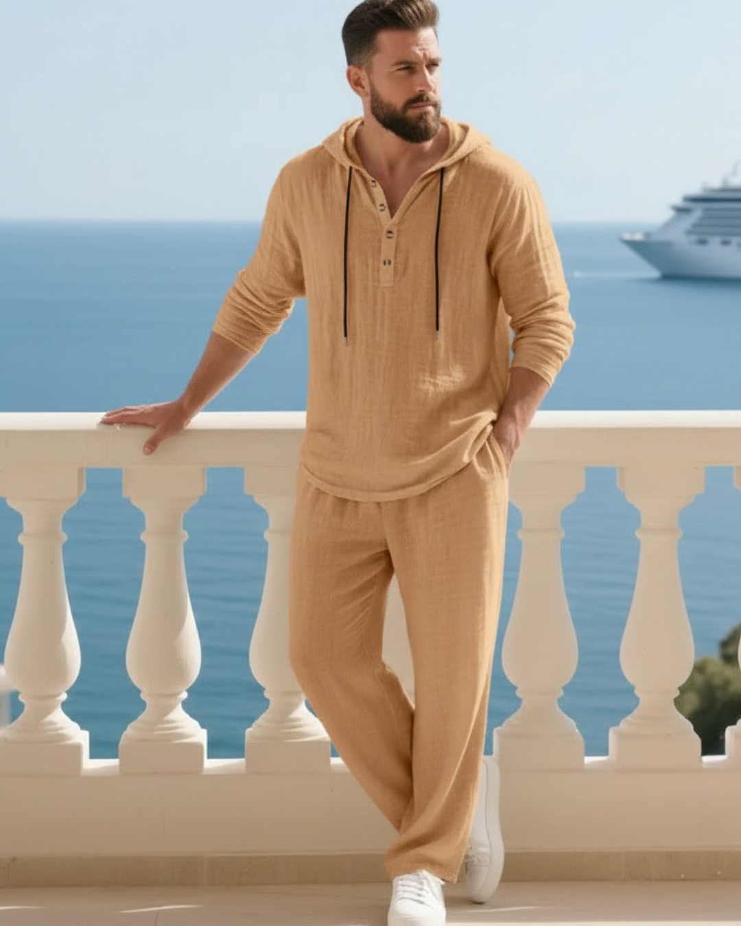 Conjunto Masculino de Dos Piezas con Capucha y Pantalón Casual®