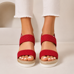 Sandalias de Cuña con Tiras Elásticas