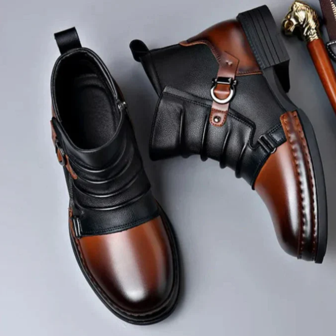 Botas de Caña Corta en Cuero Genuino para Hombre con Acabado Premium®