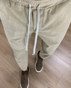 Pantalones de Corte Recto con Cintura Ajustable de Cordón para Hombres