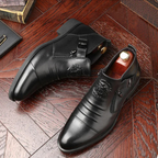 Botines de cuero con cremallera lateral