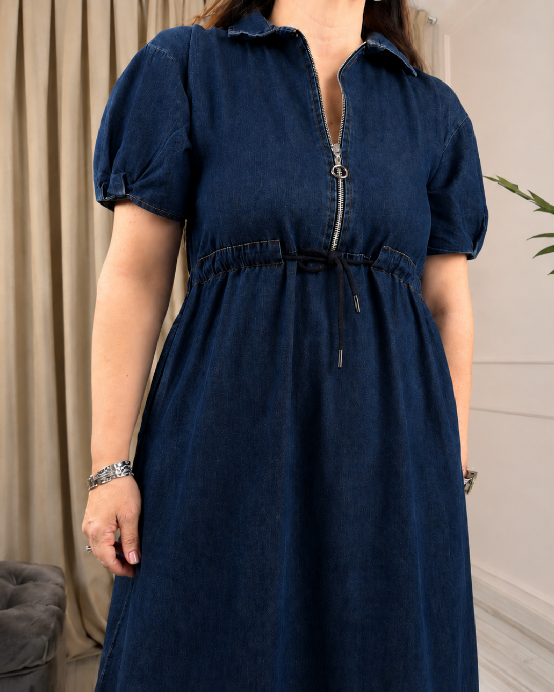 Vestido Camisero de Jean con Cintura Ajustable®