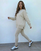 Conjunto Deportivo de Suéter Holgado y Pantalón para Mujer®