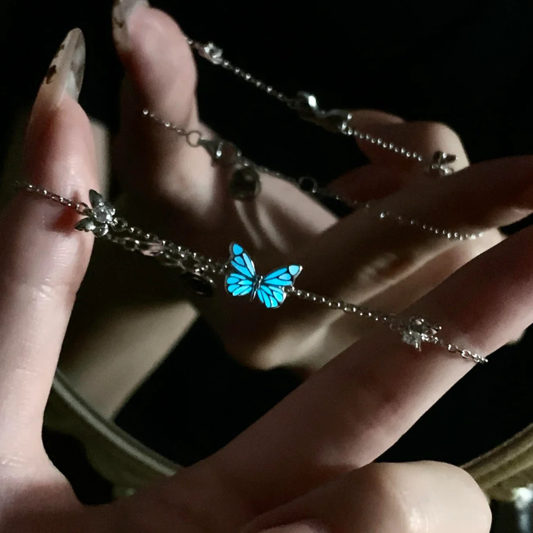 Pulsera con Dije de Mariposa Luminiscente (OFERTA 2X1)