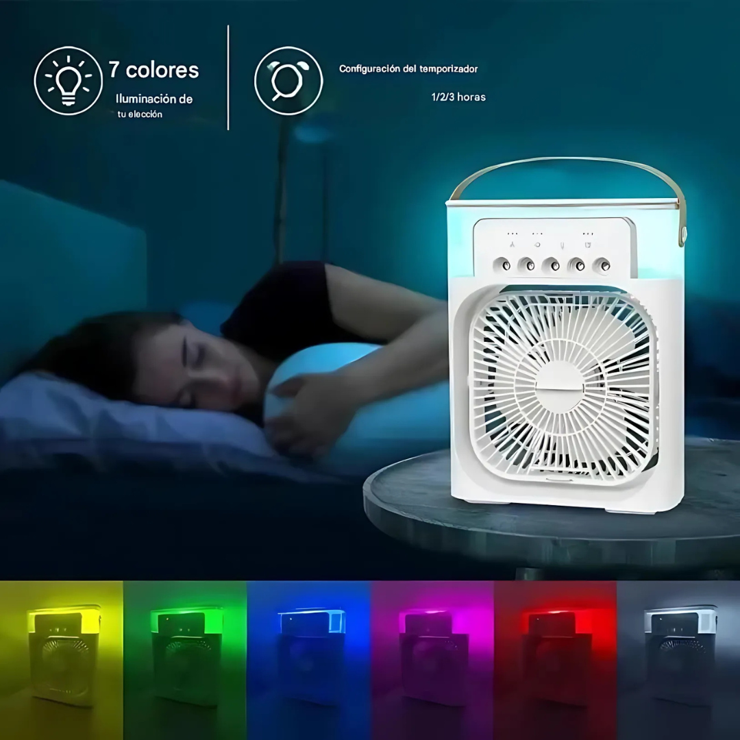 Mini aire portátil con iluminación LED
