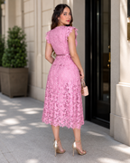 Vestido Midi de Encaje Floral®