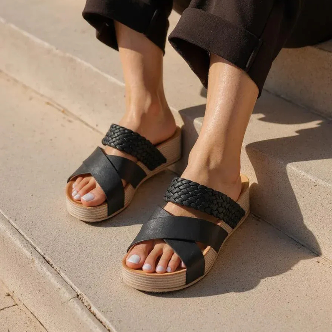 Sandalias de Cuero con Plataforma Sienne