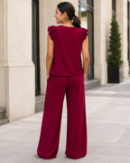 Conjunto de Top con Volantes y Pantalón Amplio®