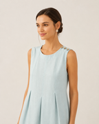 Vestido casual de lino con bolsillos laterales