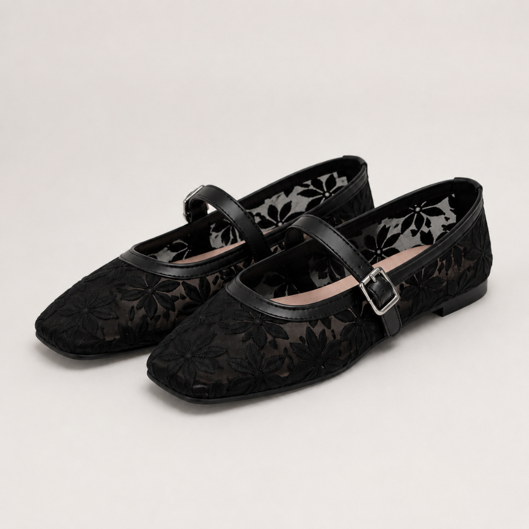 Bailarinas de Encaje Floral con Hebilla®