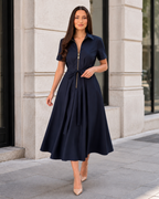 Vestido midi elegante con cremallera®