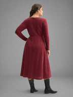 Vestido Midi Fit and Flare en Punto Texturizado®