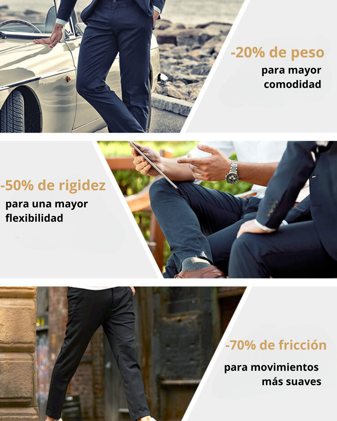 Pantalones Clásicos de Hombre de Alta Elasticidad®