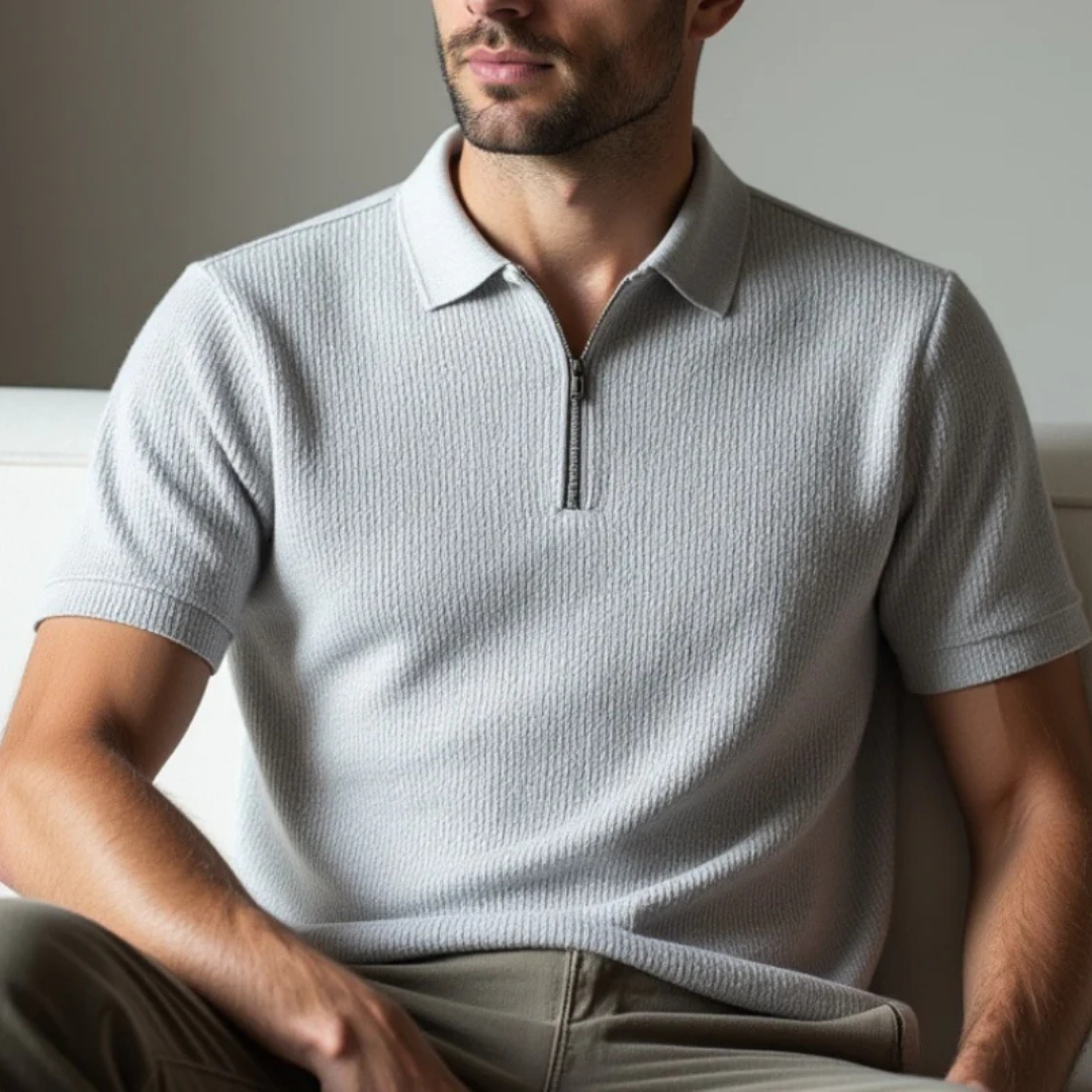 Camisa Polo Casual de Algodón con Cierre Frontal y Cuello Clásico