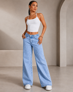 Jeans rectos de pierna ancha con estilo clásico®