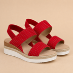 Sandalias de Cuña con Tiras Elásticas