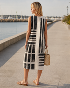 Vestido casual de algodón y lino