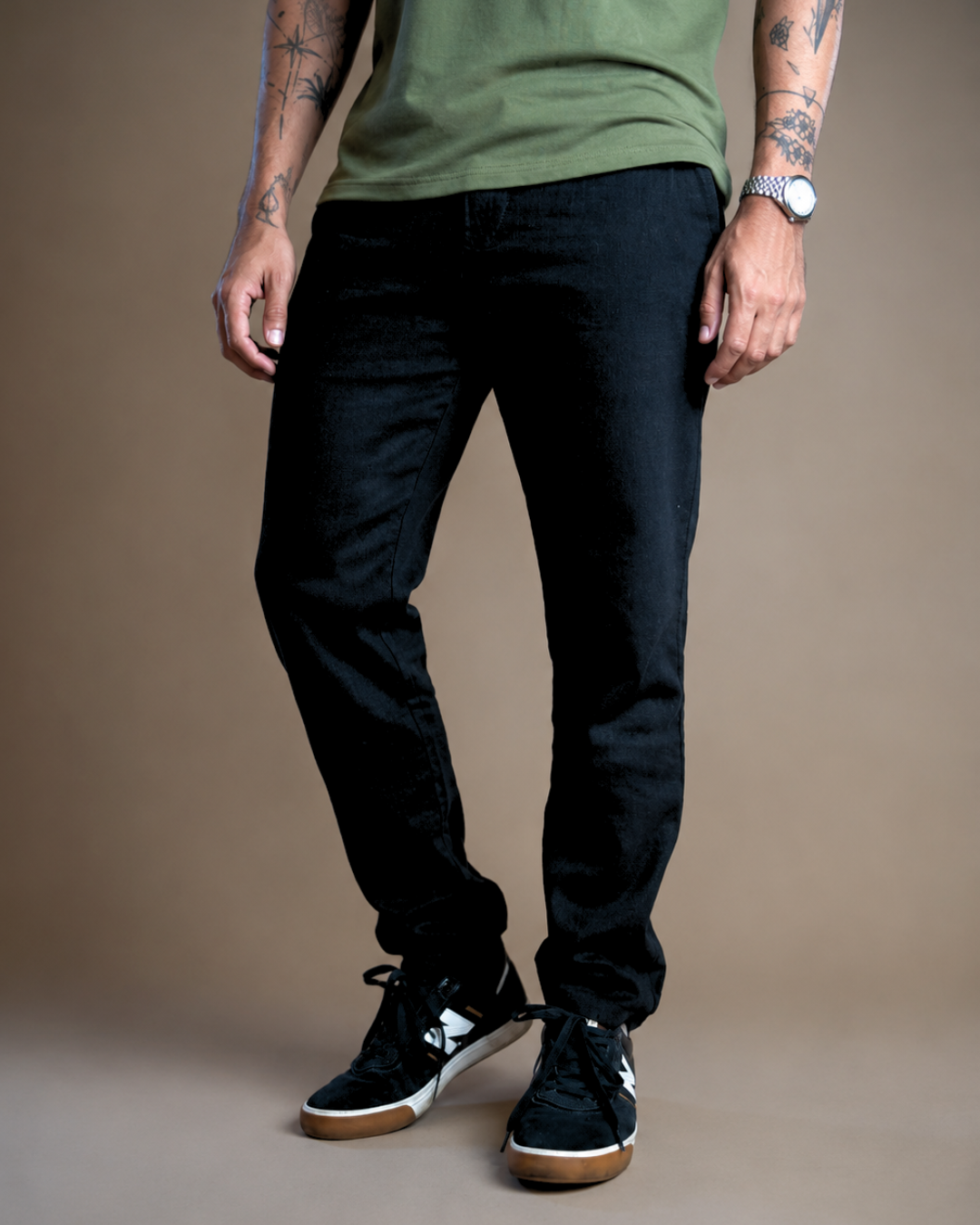 Pantalón de Lino Casual de Corte Recto