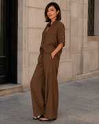 Conjunto Fluido de Blusa y Pantalón