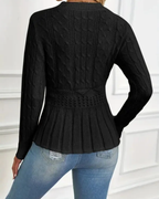 Jersey de punto grueso con cuello redondo para mujer®