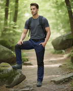 Pantalones de senderismo duraderos e impermeables para hombre con forro polar y cinturilla elástica