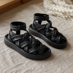 Sandalias de plataforma tejidas con suela suave
