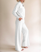 Conjunto de Dos Piezas con Top Holgado y Pantalón Ancho Para Mujer