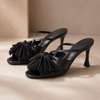 Sandalias de Tacón con Flecos