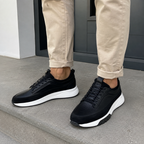 Sneakers de Piel Auténtica con Suela Elevada