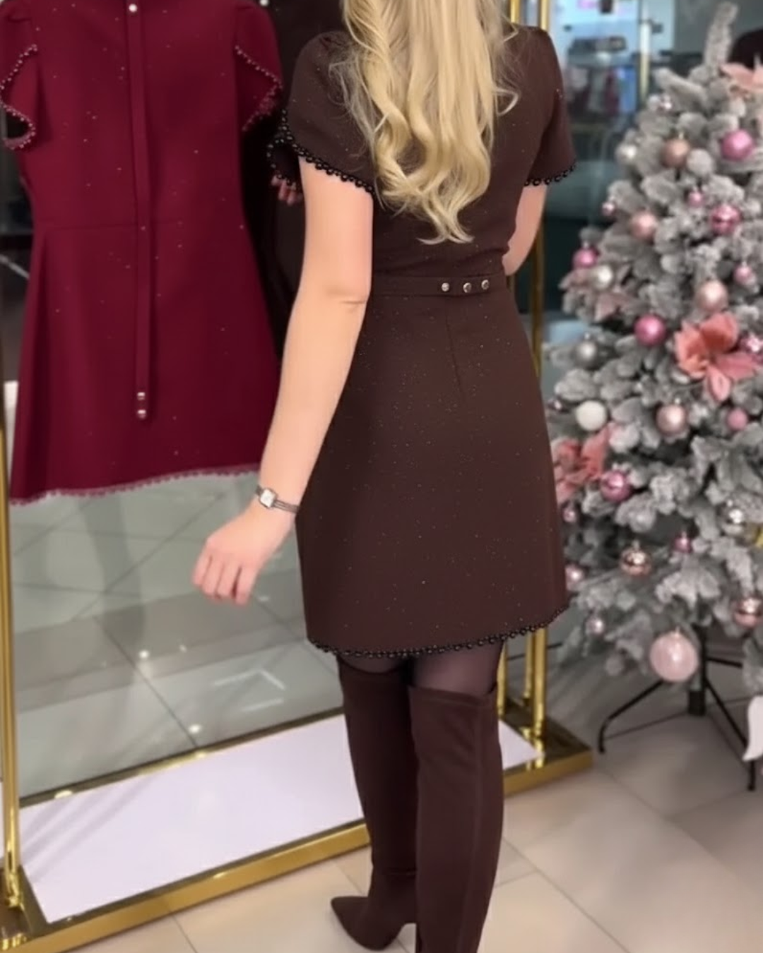 Vestido Ajustado con Pedrería de Alta Gama Para Mujer