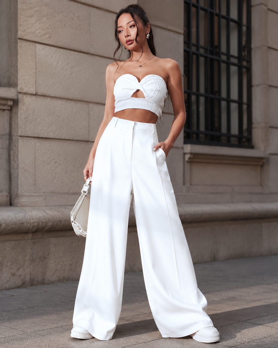 Pantalón Palazzo de Cintura Alta con Pinzas®