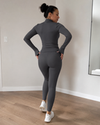 Conjunto Deportivo de 2 Piezas con Chaqueta de Cremallera y Leggings
