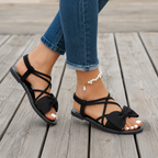 Sandalias Planas con Lazo y Tiras Elásticas®