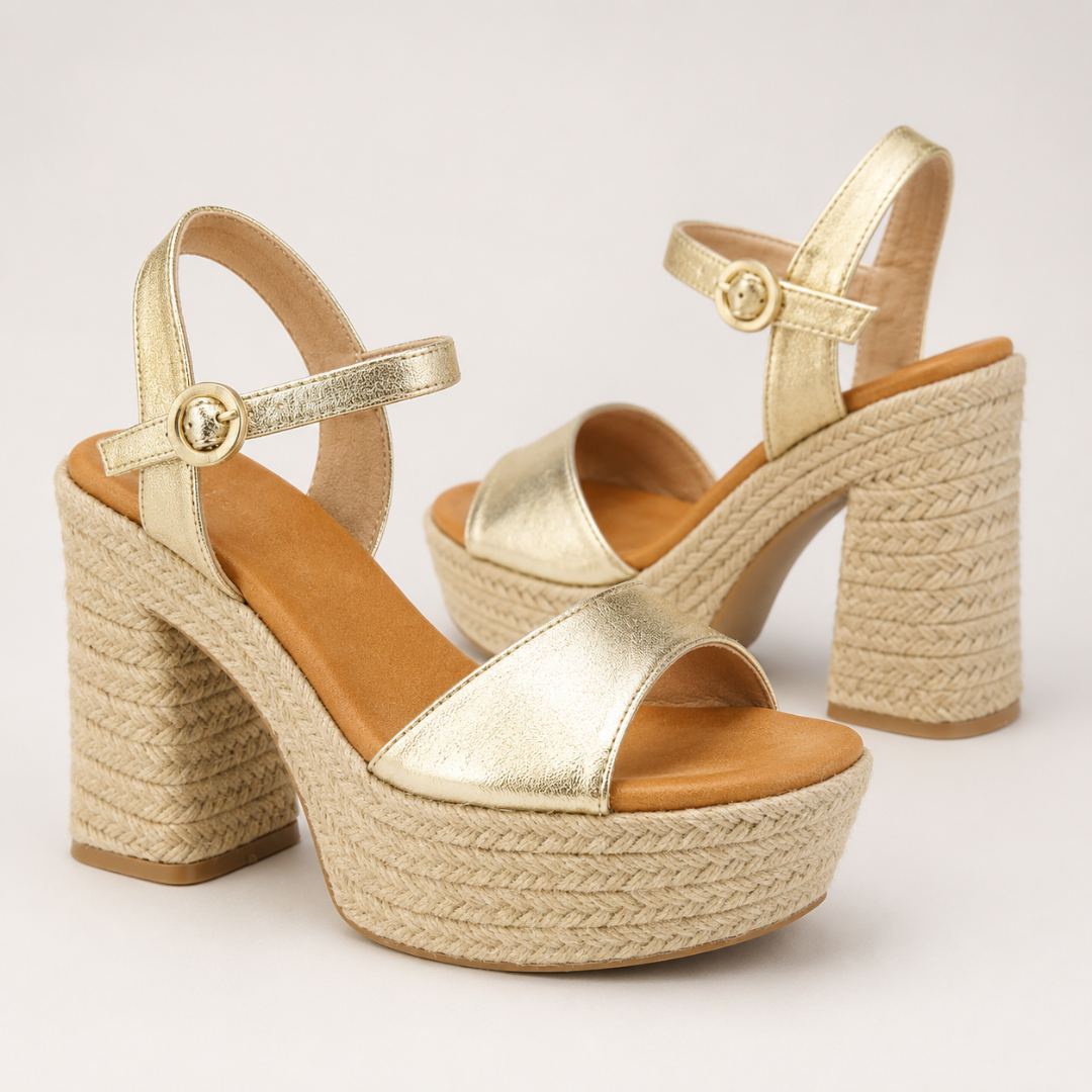 Sandalias de Plataforma con Tacón Ancho