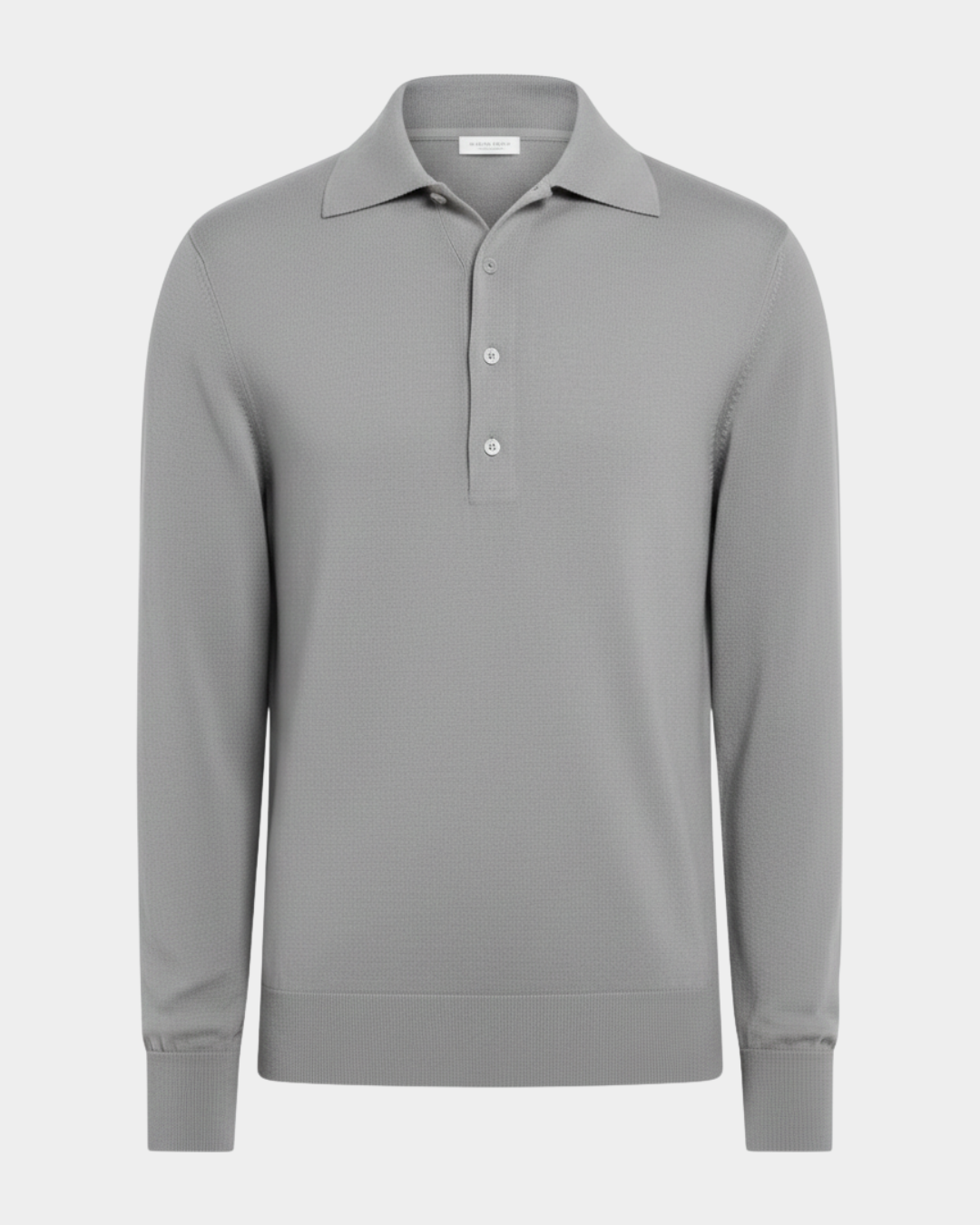 Polo de Manga Larga en Punto Fino para Hombre®