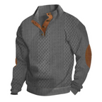 Jersey informal de manga larga con coderas para hombre