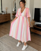 Vestido Estampado con Cuello en V