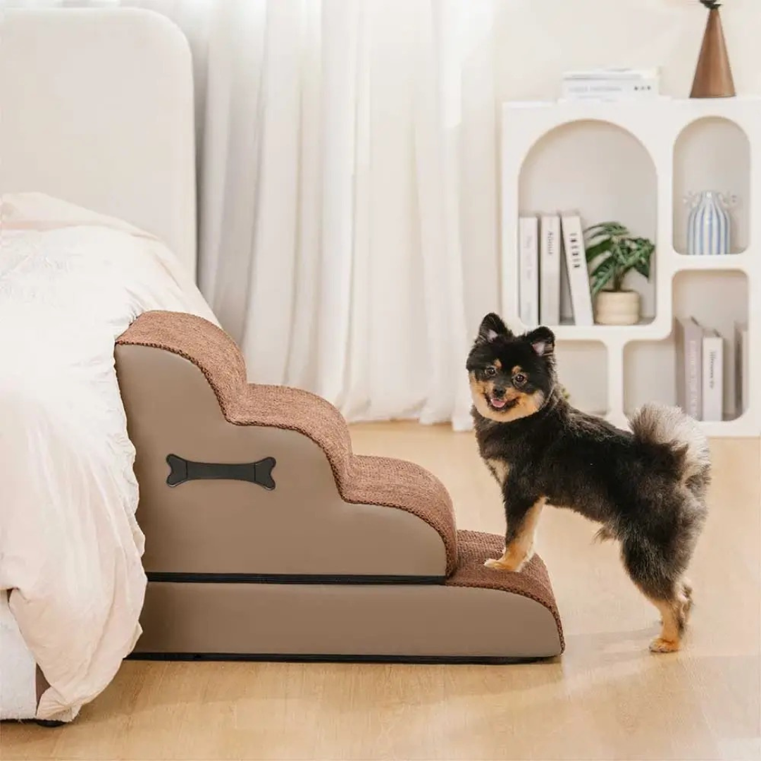 Escalera ajustable con diseño suave y antideslizante para mascotas