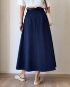 Falda Midi de Seda con Cintura Alta