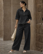Conjunto Oversize de Denim Estilo Urbano