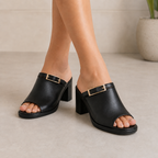 Sandalias Mule de Tacón Ancho®